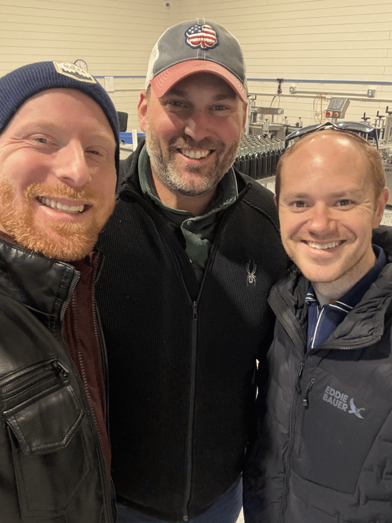 Owner Andrew English, author Ethan Pope, and friend Ryan Underwood