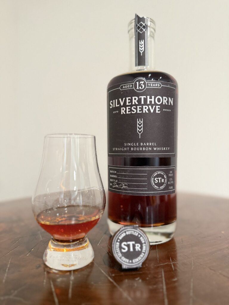 Silverthorn Reserve 13-Year Single Barrel opened with full glen
