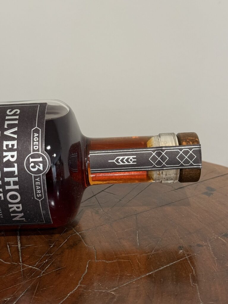 Silverthorn Reserve 13-Year Single Barrel top label