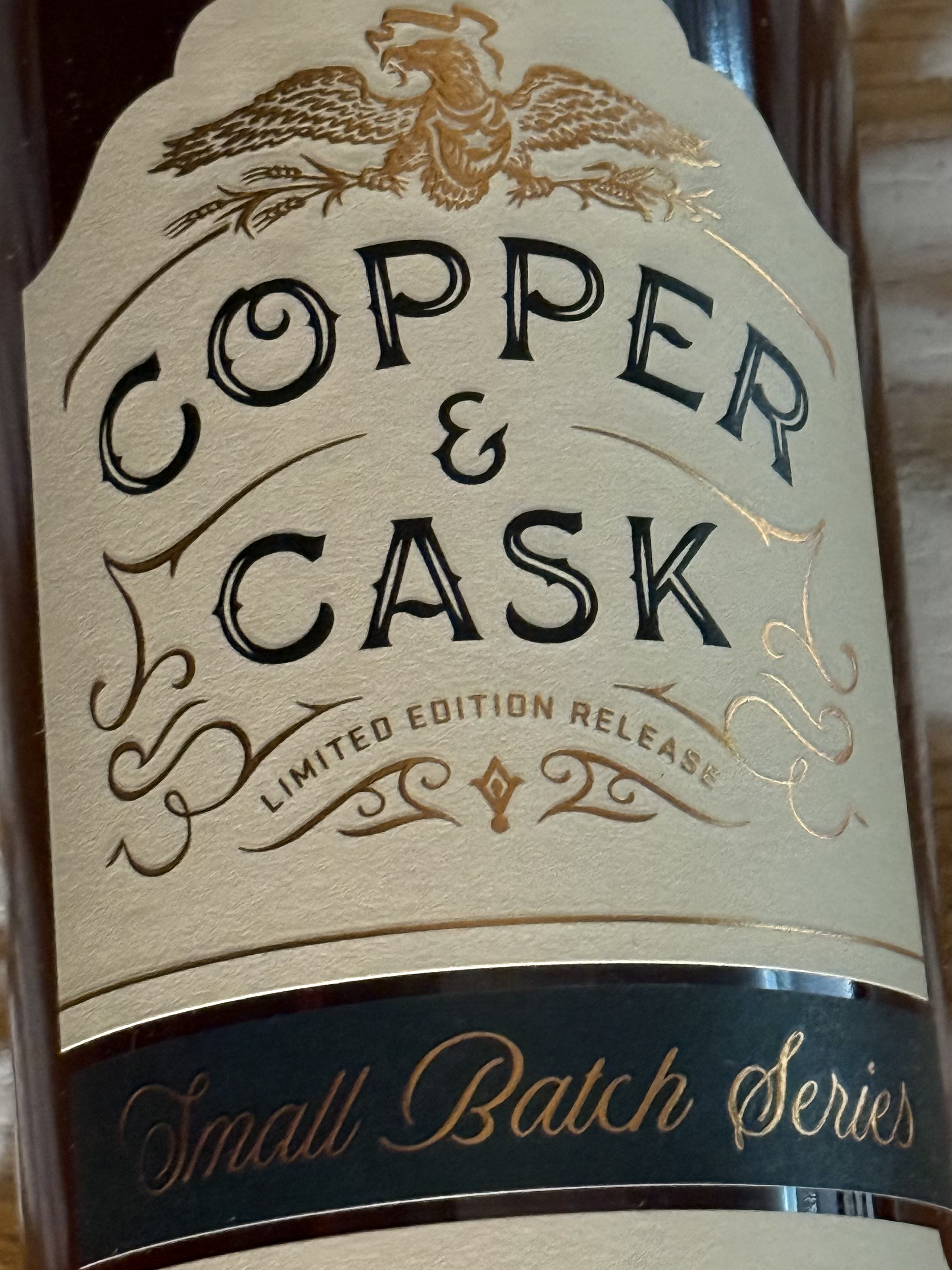 Copper & Cask Small Batch Series 16 close up of center label