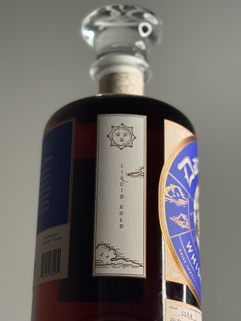 Dark Arts Blunt Blend Batch 3 standing with "Liquid Gold" side label visible