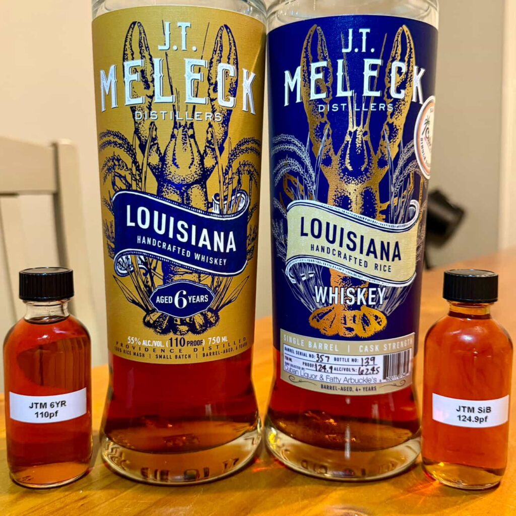 J.T. Meleck 6 year and Single Barrel samples