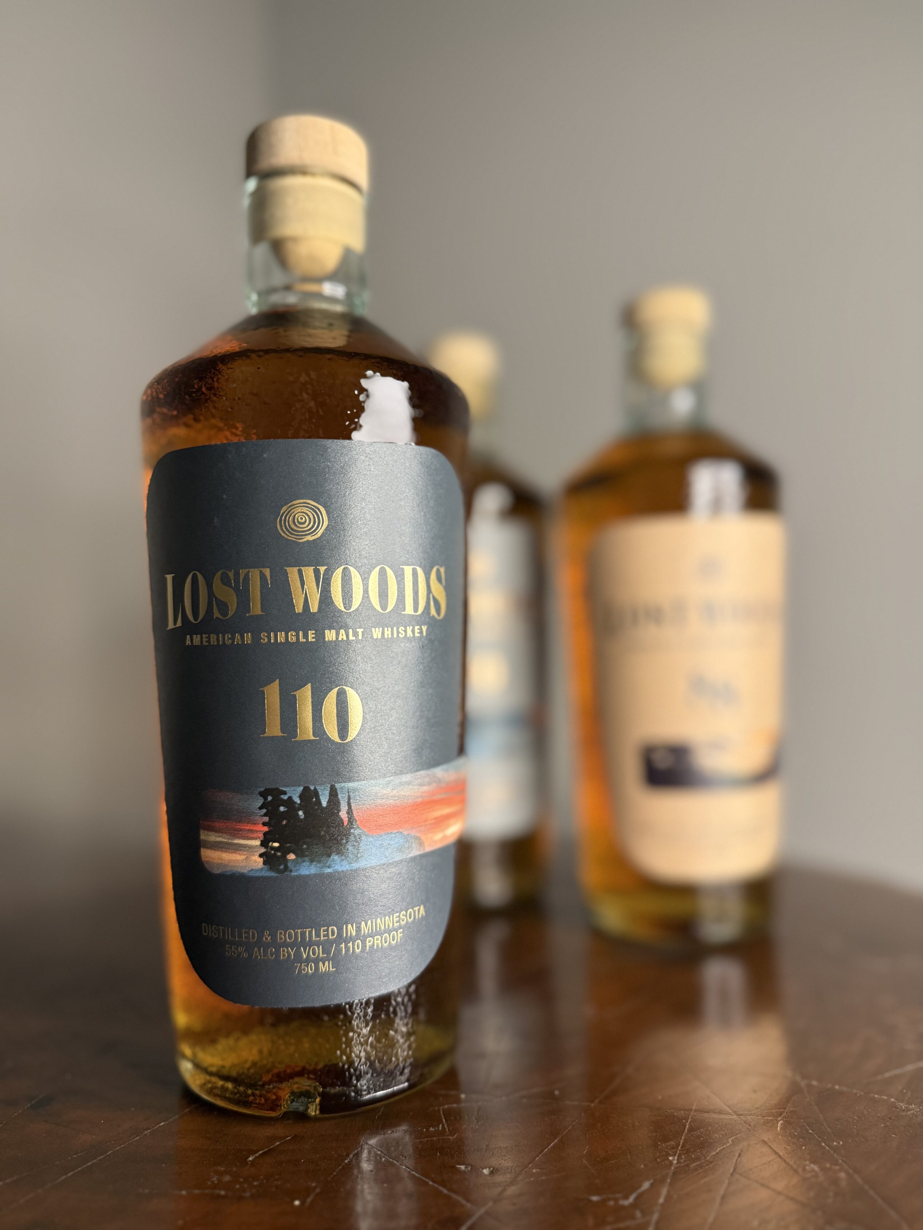 Lost Woods American Single Malt Lineup with focus on 110 proof