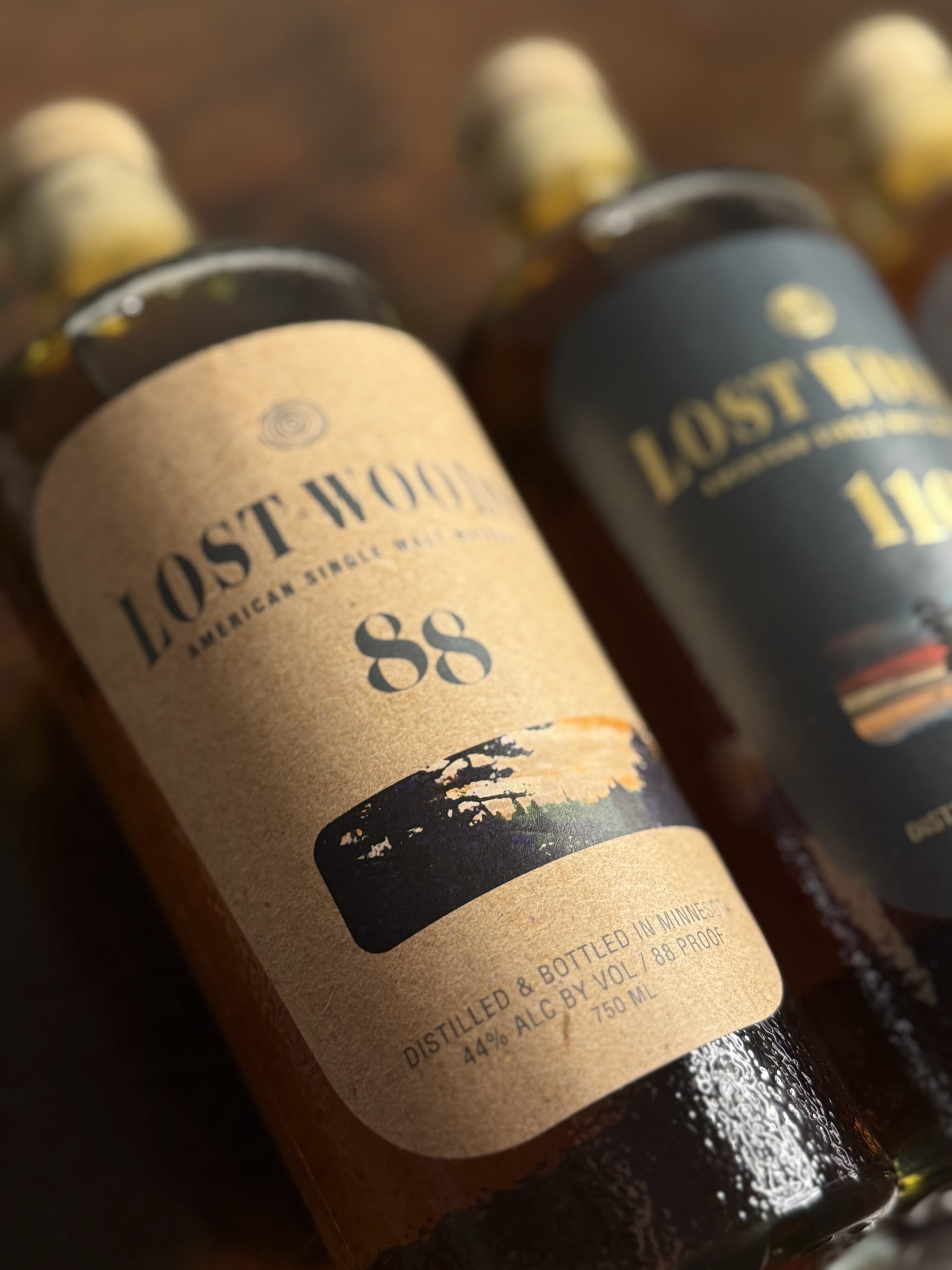 Lost Woods American Single Malt Lineup with focus on 88 proof