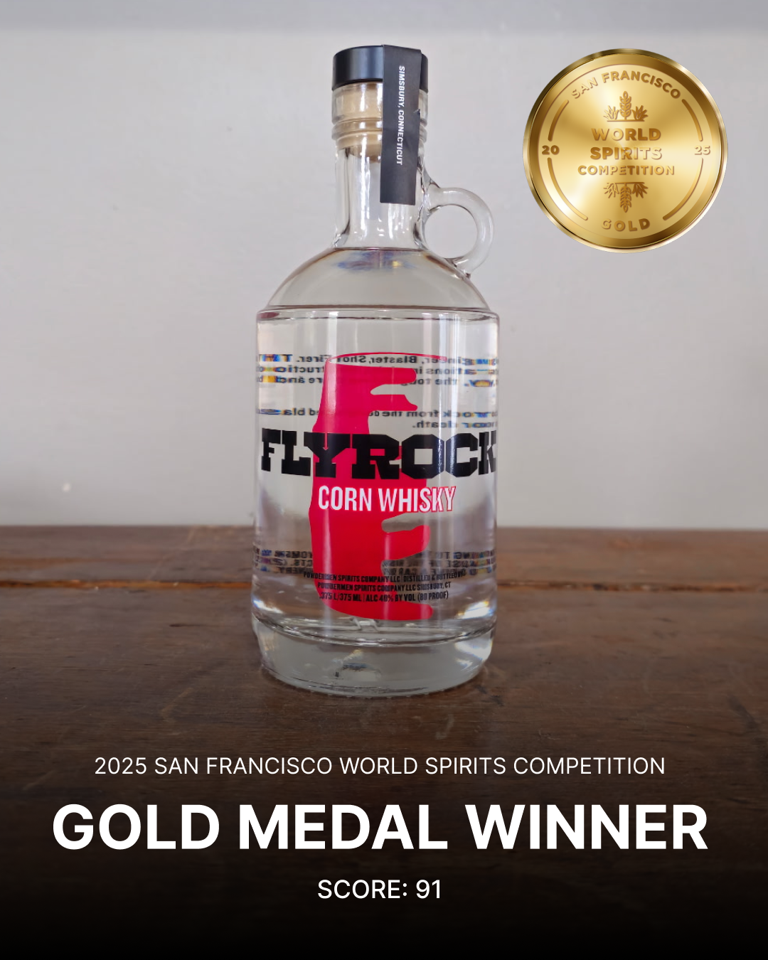 Powdermen Spirits Flyrock wins Gold medal at San Francisco World Spirits Competition.