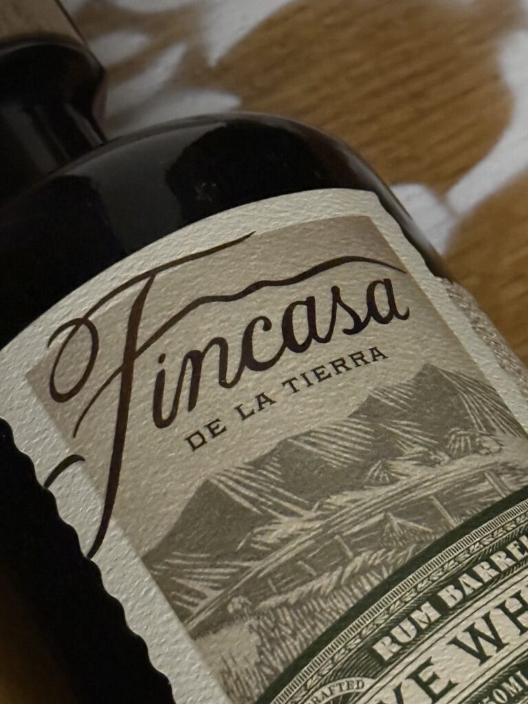 Fincasa Barbados rum finished rye (Batch 4) close up top label