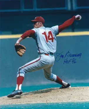 Autographed card of Jim Bunning