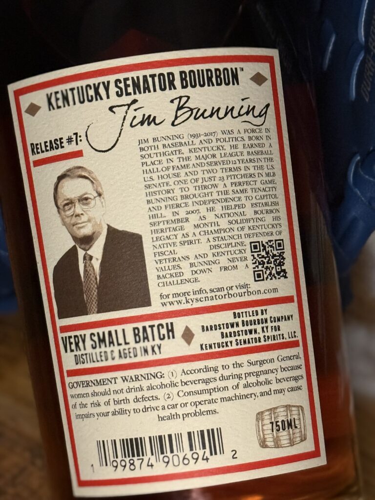 Kentucky Senator Batch 7 Jim Bunning back label