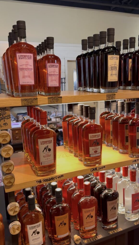 Litchfield Distillery's bottle gift shop