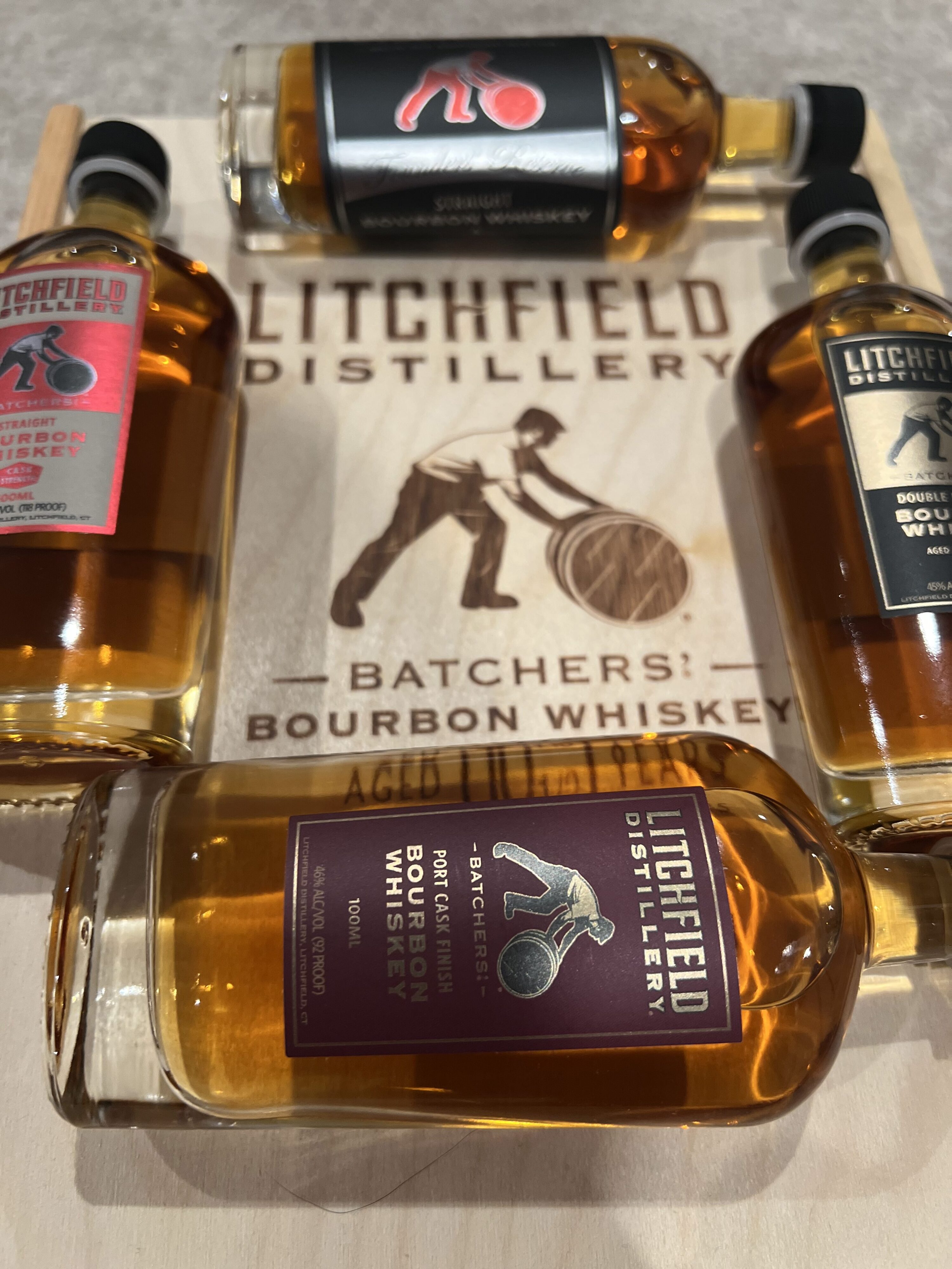 Litchfield various samples lying on 10 1/2 year release box