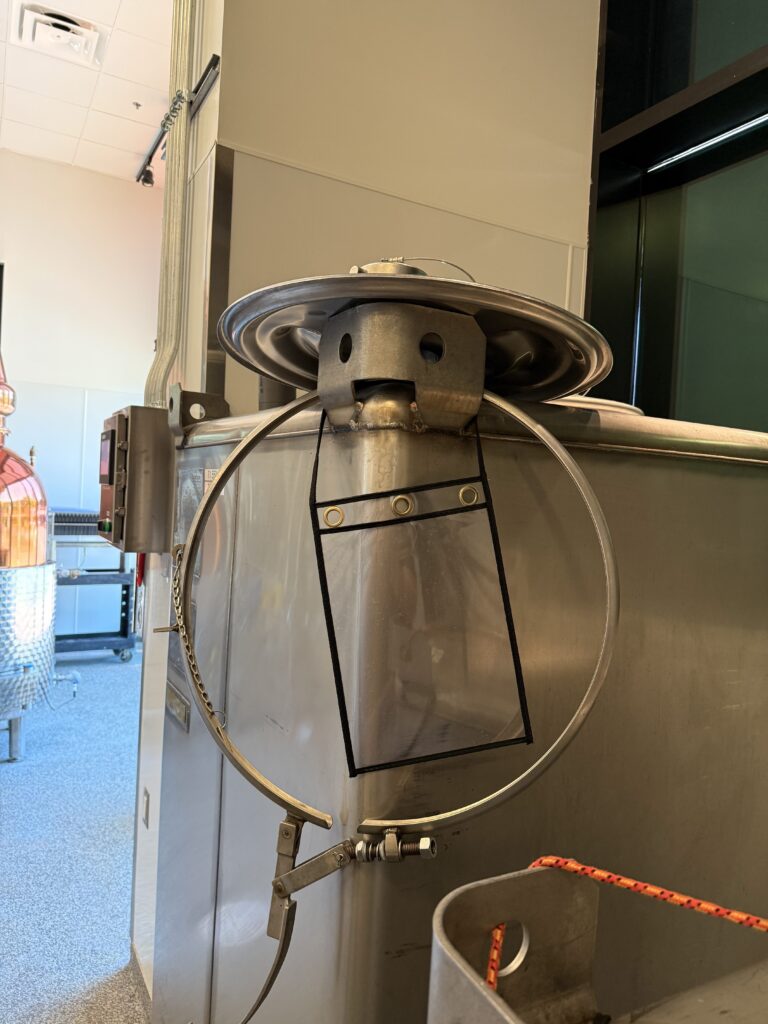 "Name Wanted" - The vat top set to the side accidentally created an unlikely mascot for our blending day