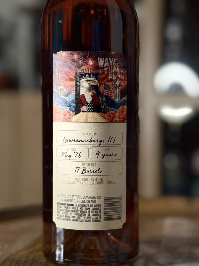 Copper & Cask "Wave That Flag" back label