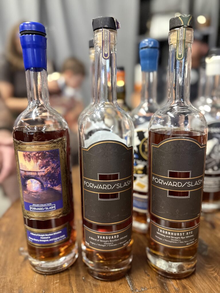 Forward Slash bottles including this years Atelier Collection, Thornhurst Rye and the Vanguard Bourbon (Batch 2)