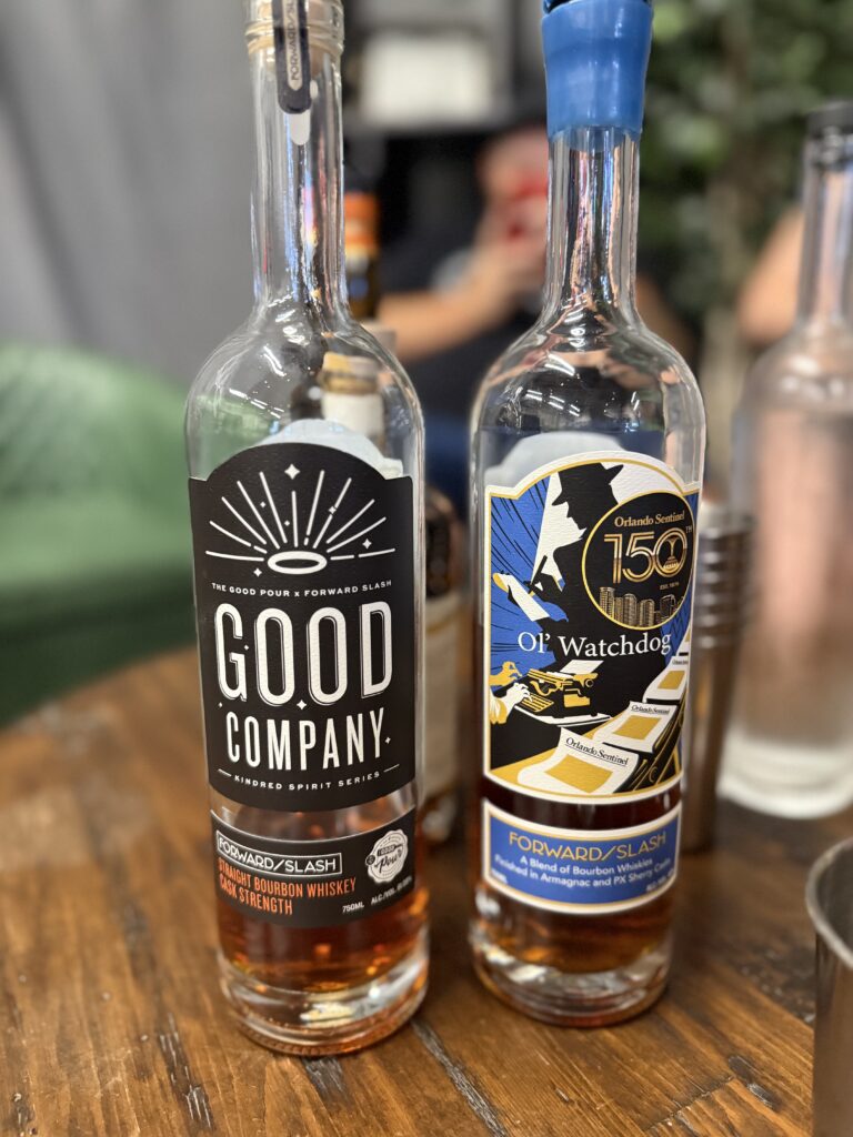 Forward Slash bottles including the Good Company collab and Ol' Watchdog cigar blend