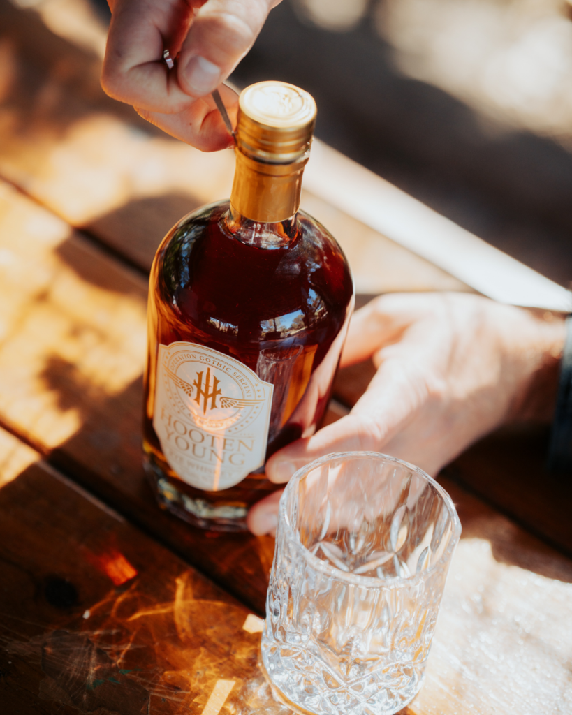 Hooten Young's Gothic Serpent Rye being opened
