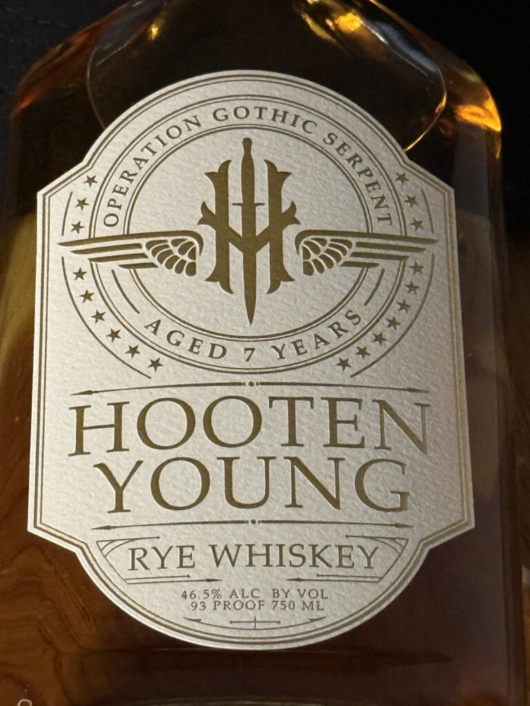 Hooten Young Gothic Serpent Rye close-up of label