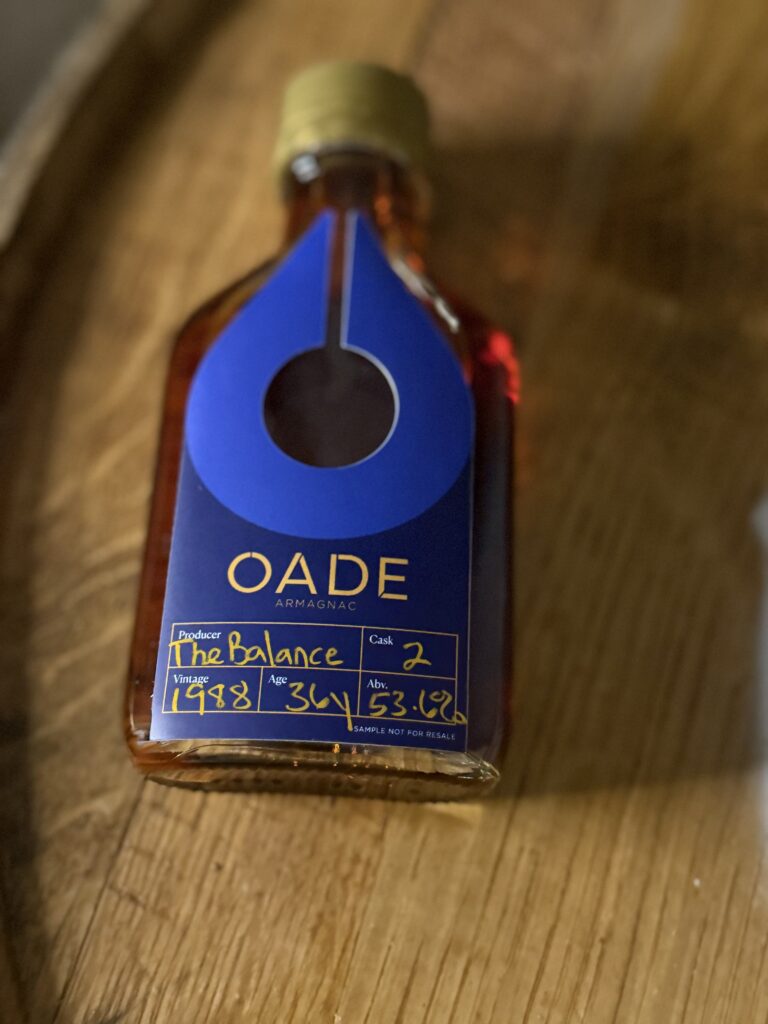 Oade The Balance 36 year 1988 armagnac lying on whiskey barrel grain
