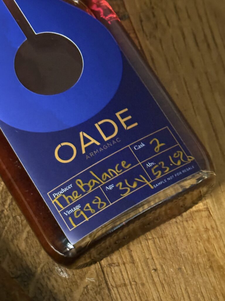 Oade The Balance 36 year 1988 armagnac close-up