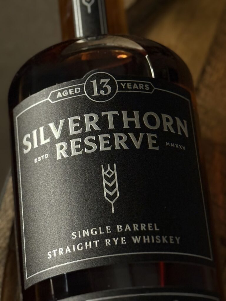 Silverthorn Reserve 13 year rye top label