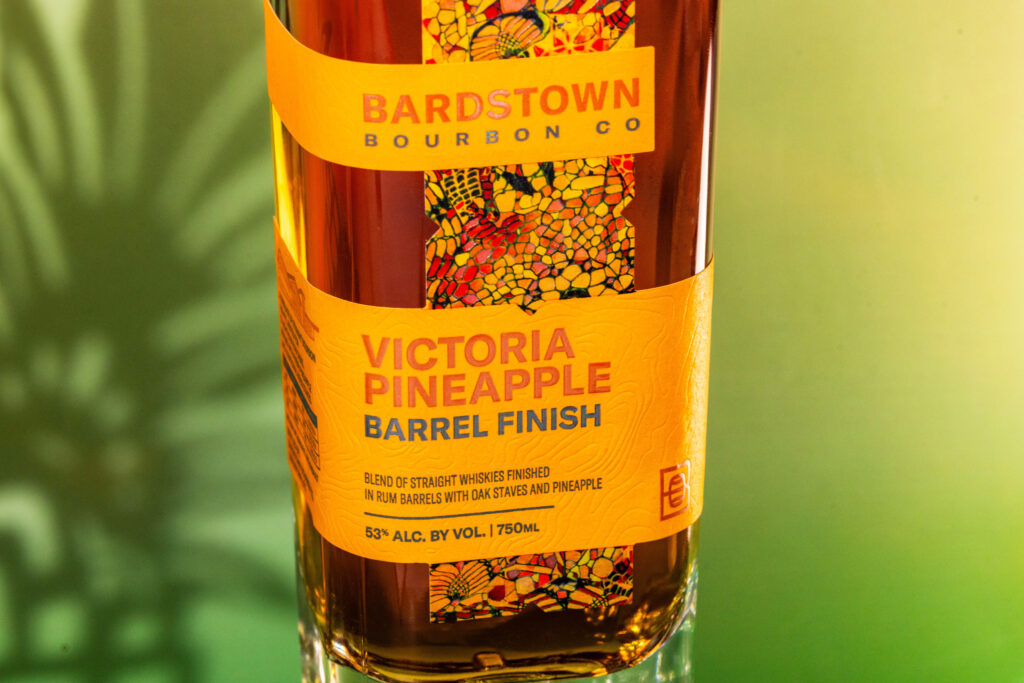 Bardstown Bourbon Company's new Victoria Pineapple Rum finished whiskey close-up of bottom label