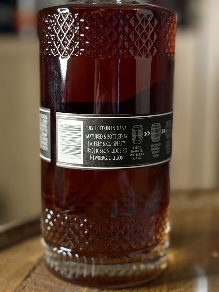 Brixeur Spirits Triple Wine Finished Bourbon back label