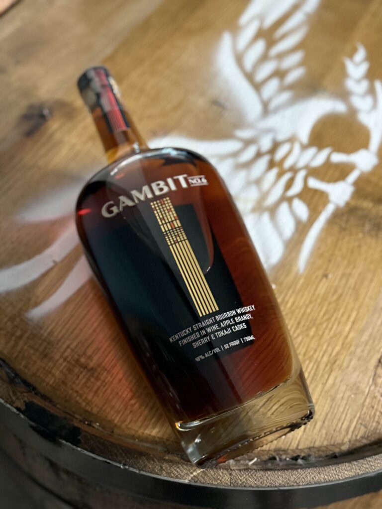 Gambit No. 6 lies on eagle logo whiskey barrel head