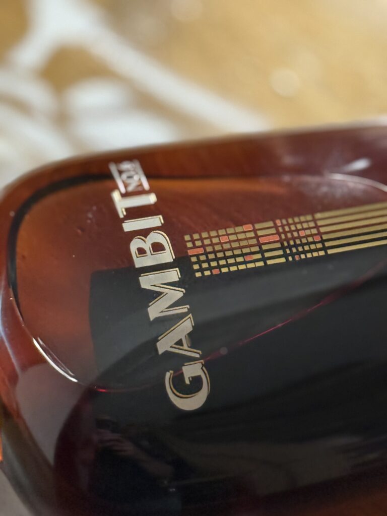 Gambit No. 6 lies sideways on barrel