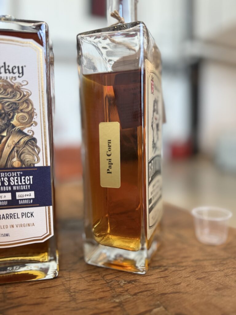 MurLarkey's Brutality line is where they get experimental. Papi's Corn, pictured above, took 10 gallons out of a 4 year old bourbon barrel then added and dissolved unbuttered popcorn.