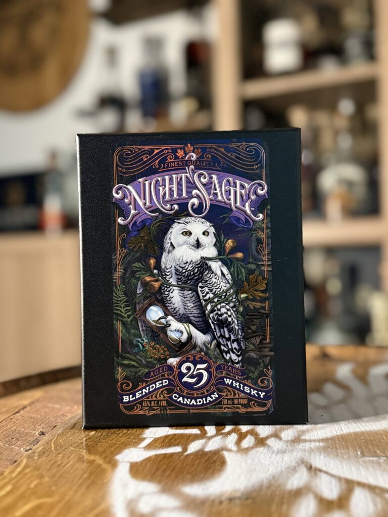Orphan Barrel Night Sage 25 Yr Blended Canadian Whisky closed box