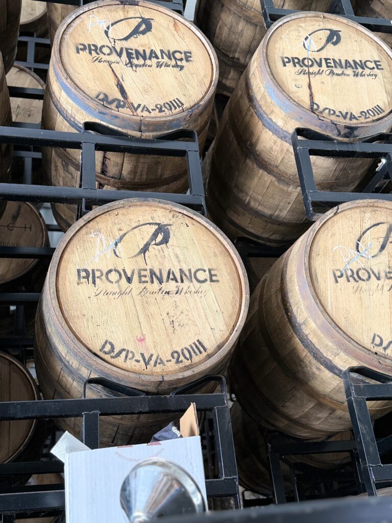 The Provenance barrels sit waiting and aging to be selected for a small batch or used for a bottle your own experience