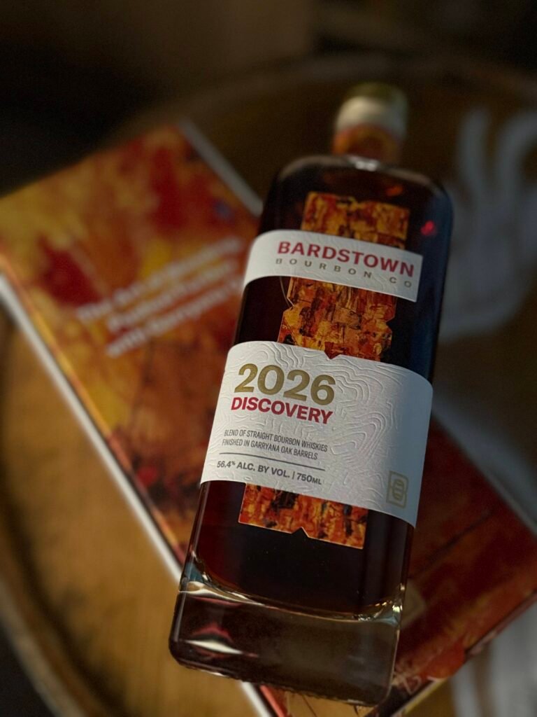 Bardstown Bourbon Company's Discovery 2026 lies on art box