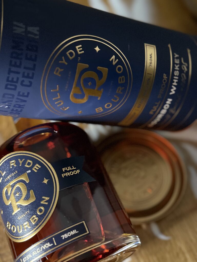 Full Ryde Bourbon Batch 2 bottle and open tube