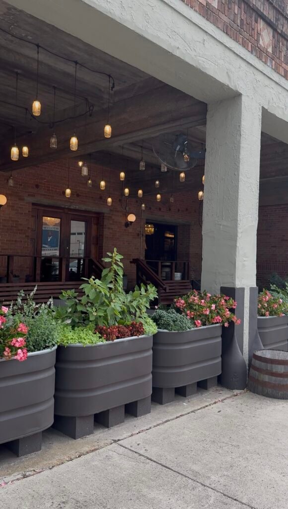 Outside covered patio in front of Ironclad for the nicer days
