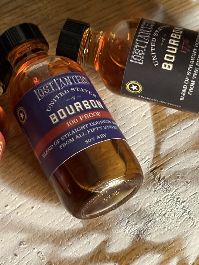 Lost Lantern United States of Bourbon 100 Proof sample angled