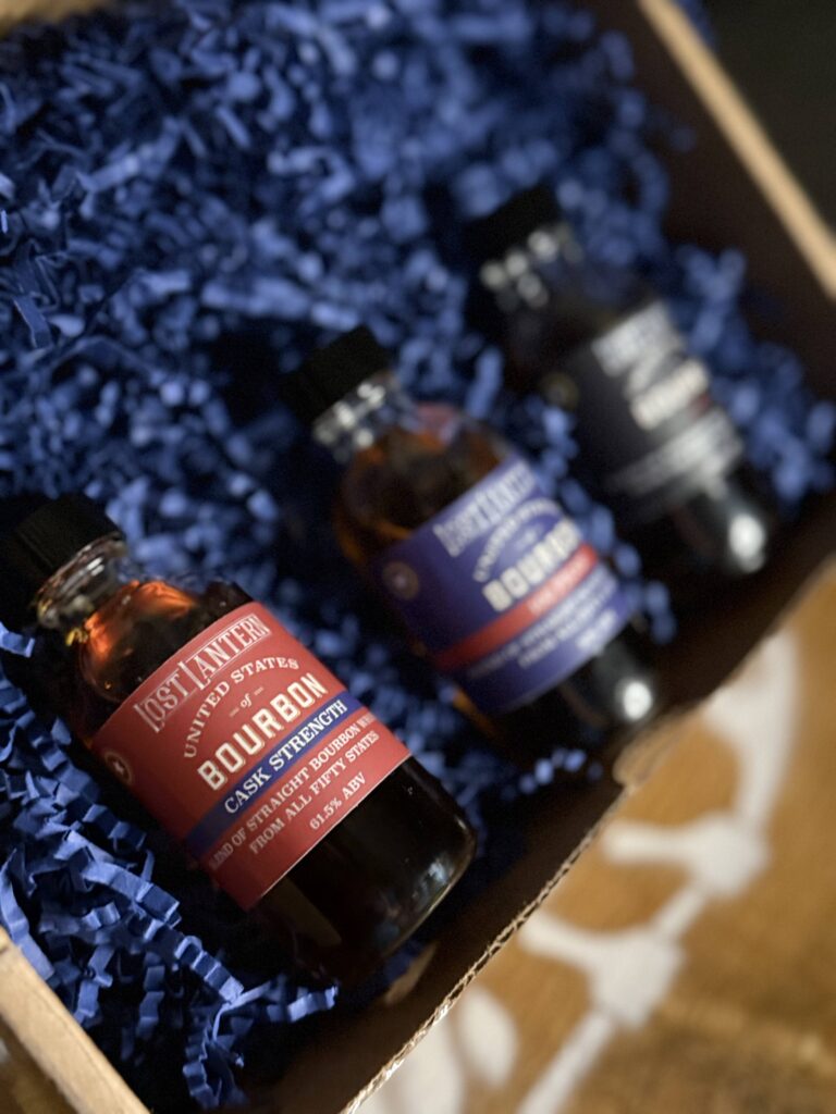 Lost Lantern United States of Bourbon cask strength sample focus in box