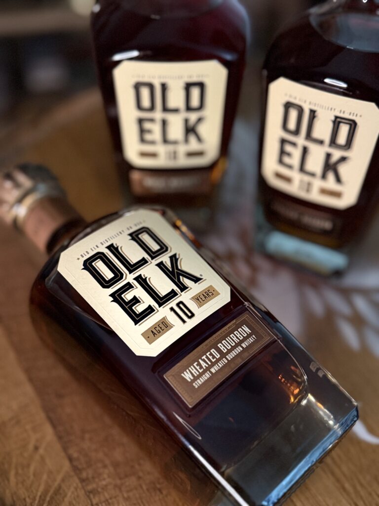 Old Elk 10-Year Wheated Bourbon lying beside the rest of the collection
