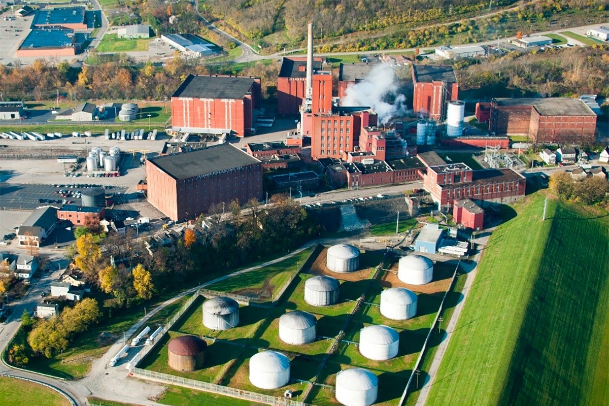MGP Distillery in Lawrenceburg, IN as seen from above