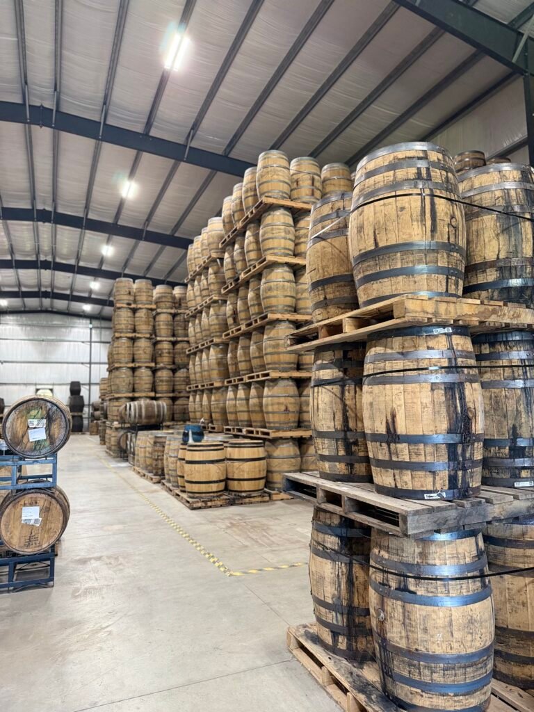 Thousands of barrels on the right side of cask house #1