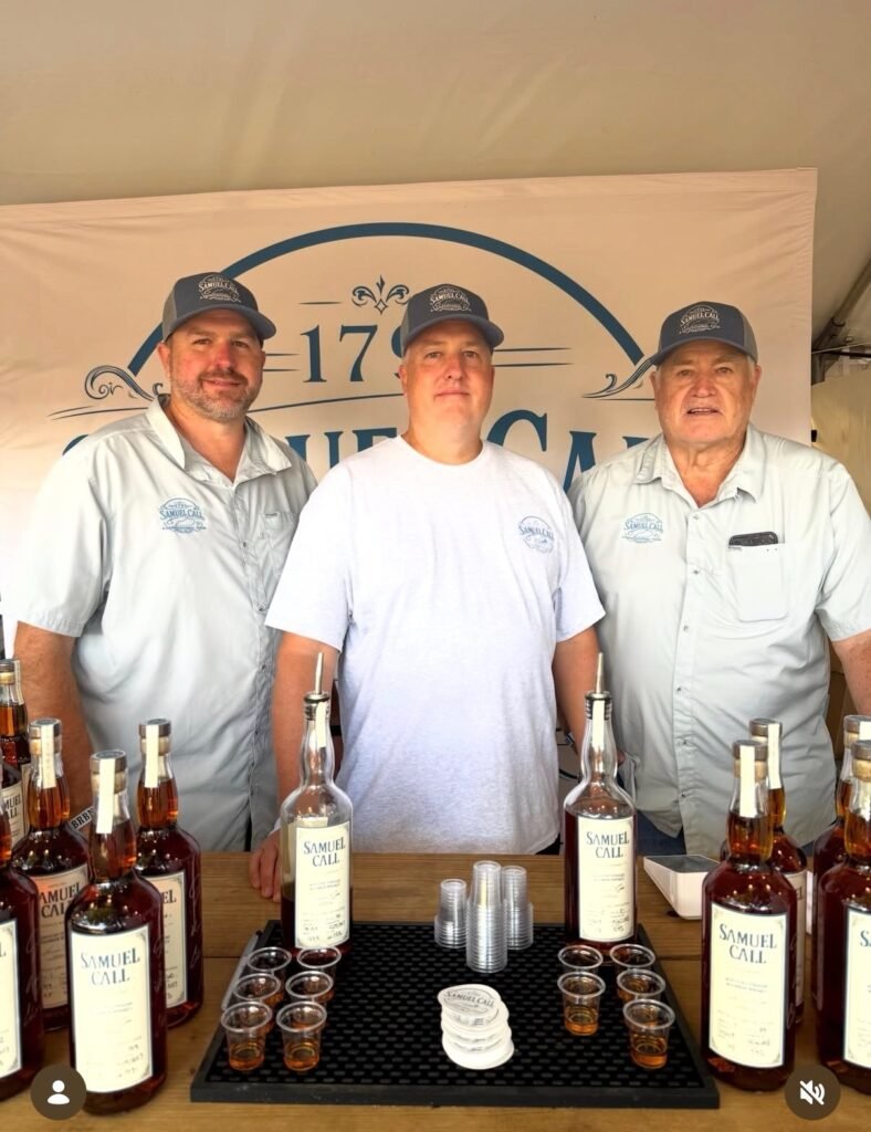 Jacob Call with other Samuel Call members and family at Kentucky Bourbon Festival tent