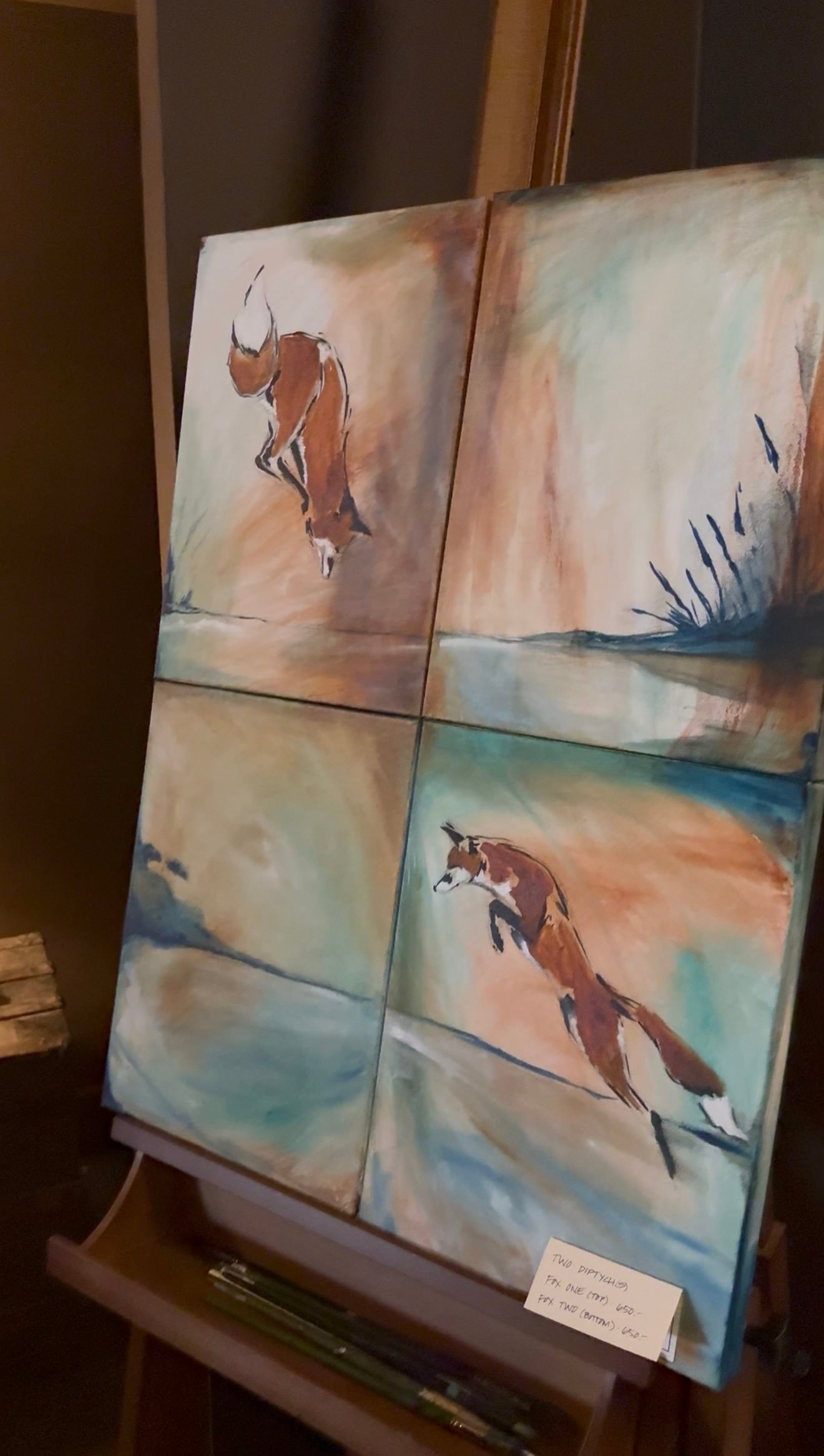 Original art featuring fox by Sherri Carter