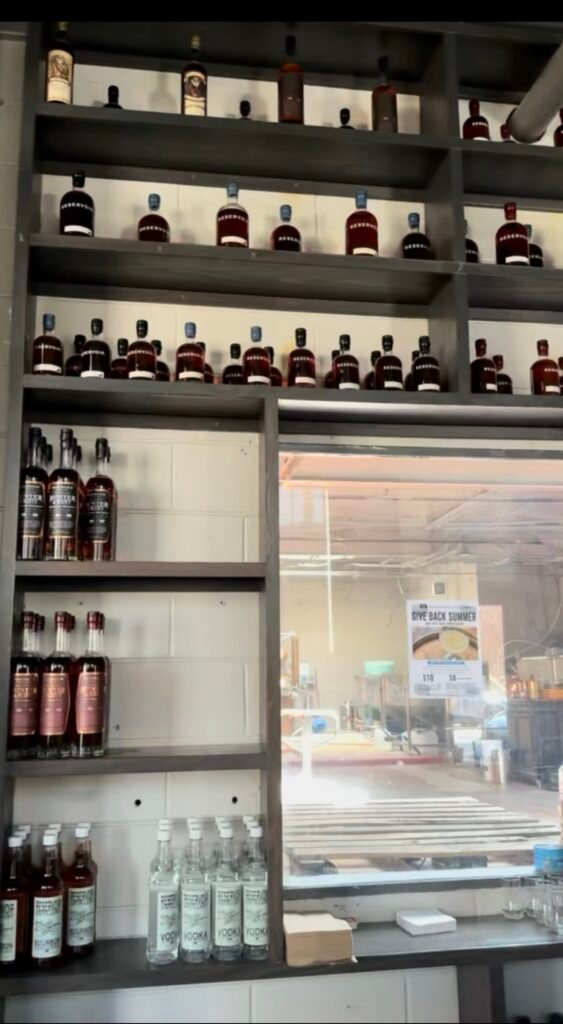 Shelf full of Reservoir's bottles